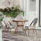 Flash Furniture Lourdes French Bistro 31.5in. Table, White and Navy PE Rattan, Glass Top w/2 Stack Chairs - Natural SDA-AD641012-80-2001-F-WHNVY-NAT-GG - alternate 2